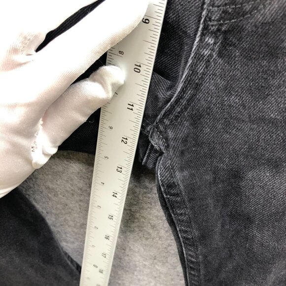 Zara Straight High Rise Long Length Jean Womens 10 Black Charcoal Wash - Picture 8 of 11